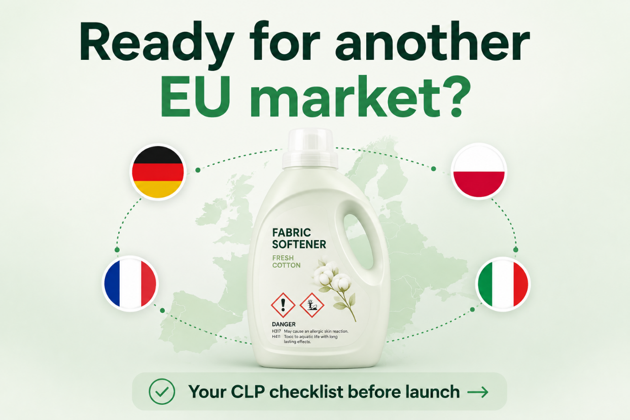CLP-regulated chemical product ready for launch in a new EU market