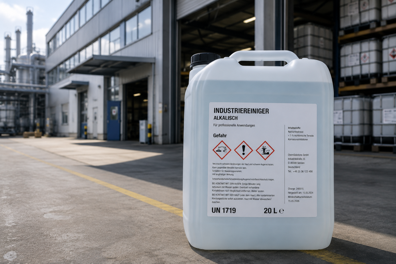 Chemical product labels prepared for the German market
